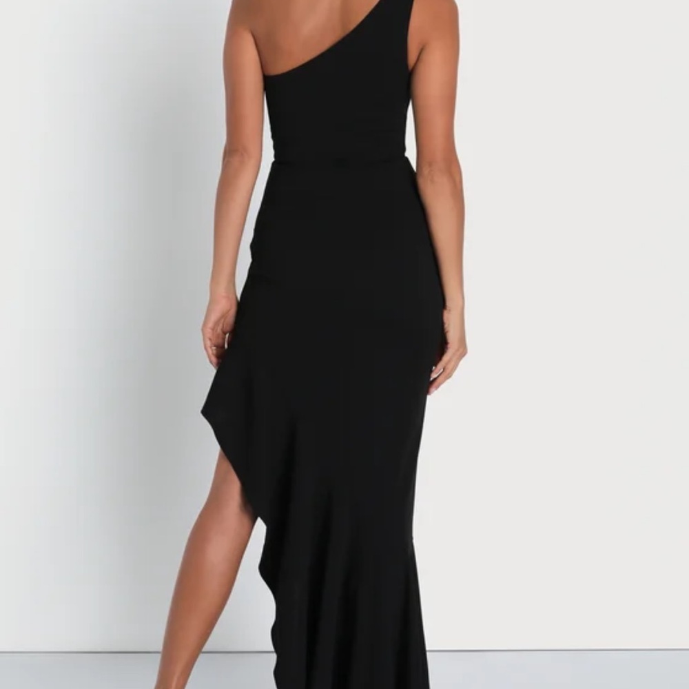 Lulus Elegant Black One-Shoulder Dress - Picture 3 of 8